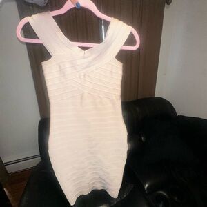 Elegant Cream Bandage Dress